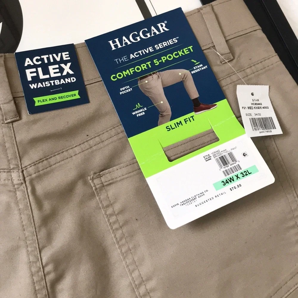 NWT Haggar Active Series Broken Twill Pants